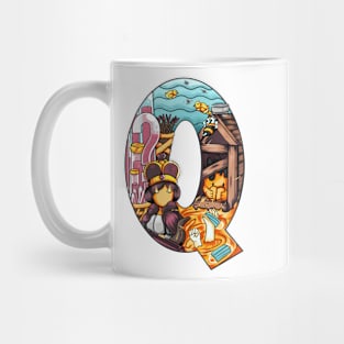 Initial Letter Q doodle art Mug